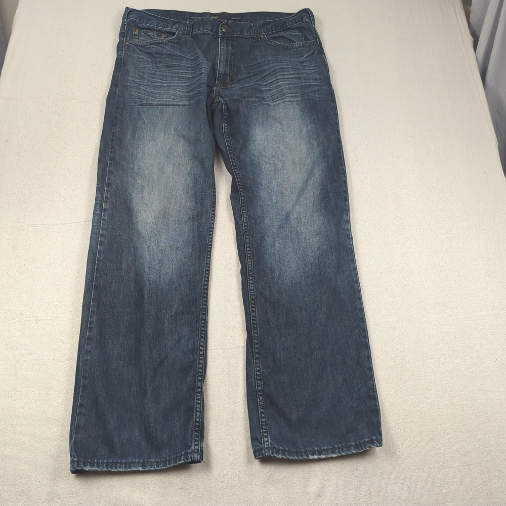 Helix Jeans Mens 38x32 Blue Loose Straight Baggy Relaxed Casual Faded